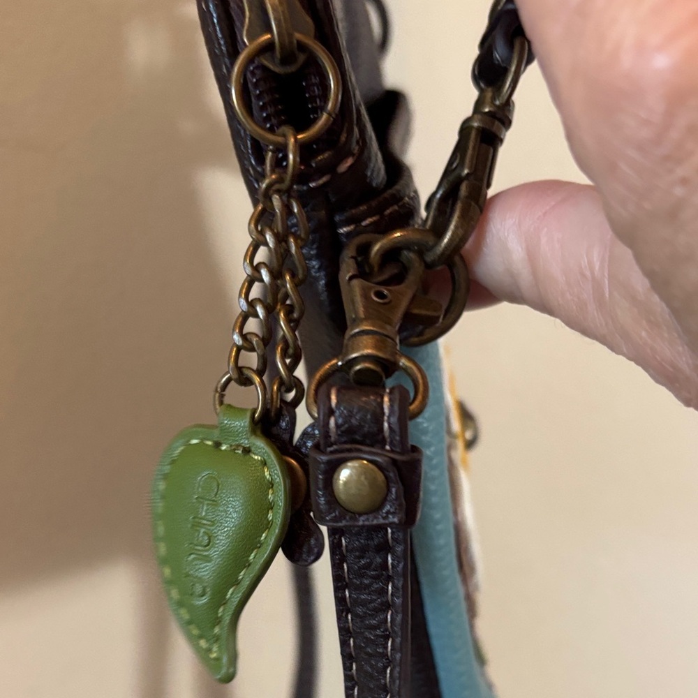 Chala Floral Crossbody Bag in Blue and Brown - Picture 5 of 8